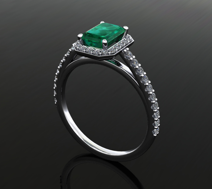 Emerald engagement ring