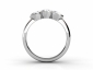 white gold diamond trilogy rings MW55 through finger view