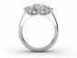 Princess cut diamond trilogy rings MPA62 through finger view