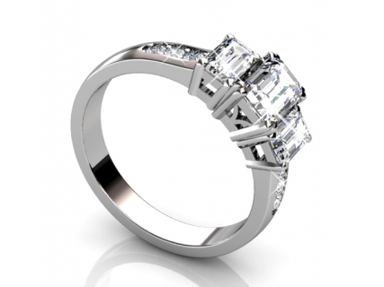 multi diamond trilogy rings MP60 profile view 