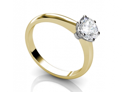 gold solitaire rings SYR25 profile view
