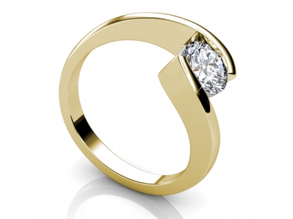 twist yellow gold rings SYR66 profile view