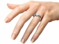 princess cut diamond solitaire ring twist band SPAP35 on finger view 