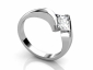 princess cut diamond solitaire ring twist band SPAP35 profile view 