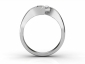princess cut diamond solitaire ring twist band SPAP35 through finger view 