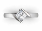 princess cut diamond solitaire ring twist band SPAP35 birds eye view 