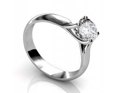 Solitaire ring SPAR28 profile view
