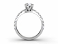 Diamond engagement ring SAW22 through finger view
